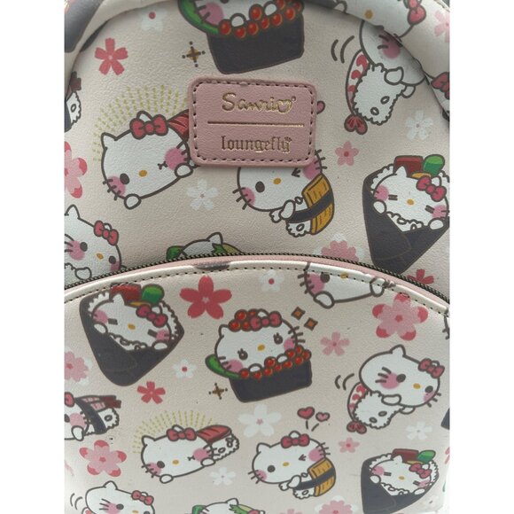 Loungefly Sanrio x Hello Kitty Sushi Mini Backpack Pink Vegan Leather - Picture 11 of 12